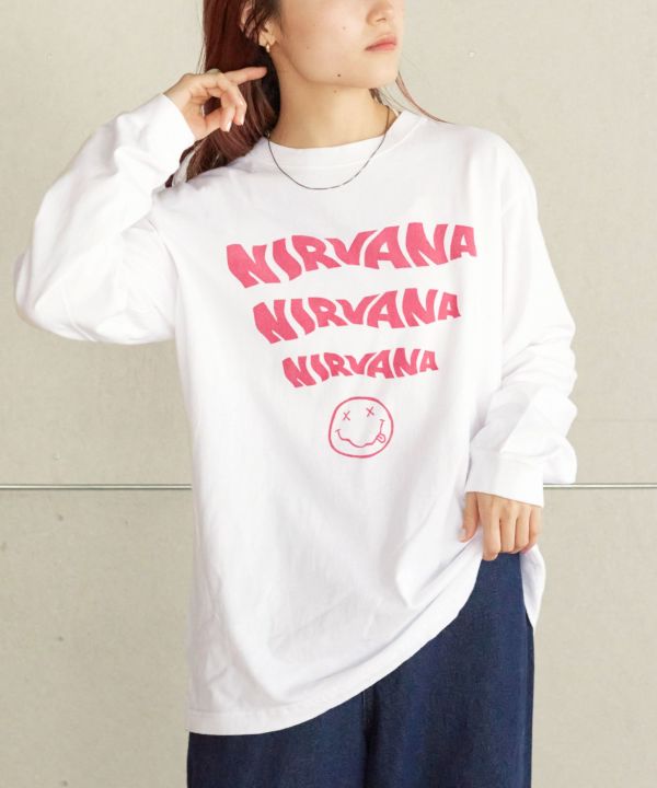 新品 ニルヴァーナ ロングTシャツ M～XL ホワイト agl-0008 - Tシャツ