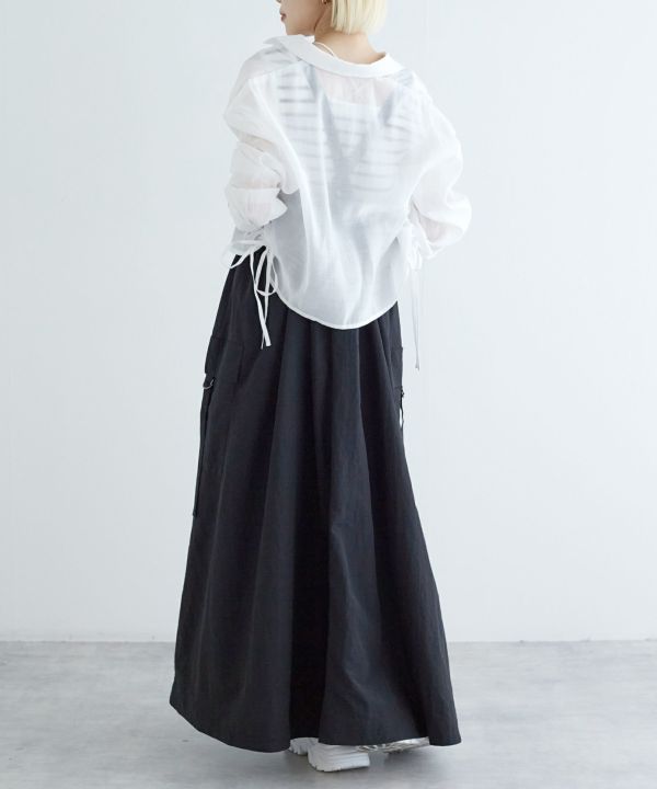 2WAY】サスペンダー付きナイロンギャザースカート | wcloset online shop